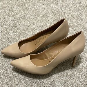 Calvin Klein Tan Pointed-Toe Heels